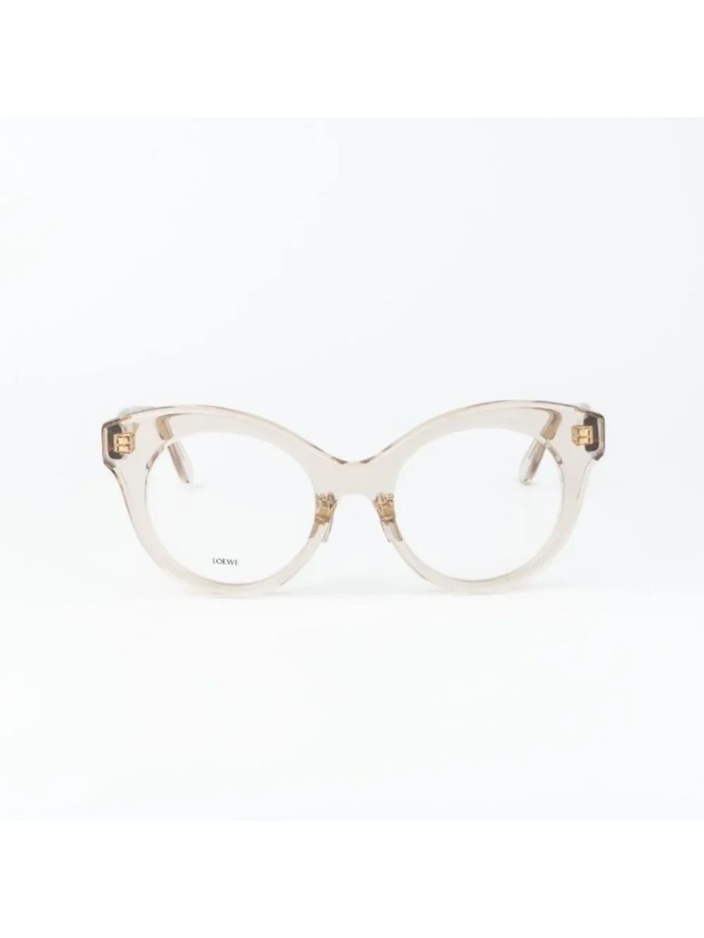 Loewe Women Eyeglasses Beige Demo Round LW50074F CURVY 057 NEW AUTHENTIC